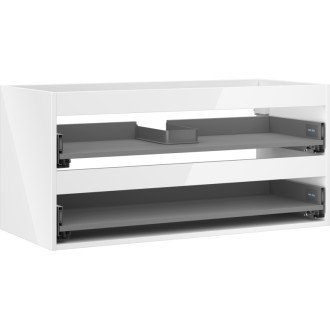 Korpus umývadlovej skrinky Mexen Box-A 100 cm, 2 zásuvky, biely lesk - 91AX0-1000-470-2-00