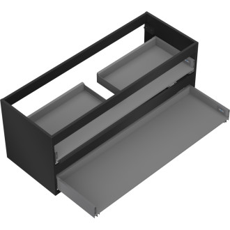 Korpus umývadlovej skrinky Mexen Box-A 120 cm, 2 zásuvky, matná čierna - 91AX0-1200-470-2-71