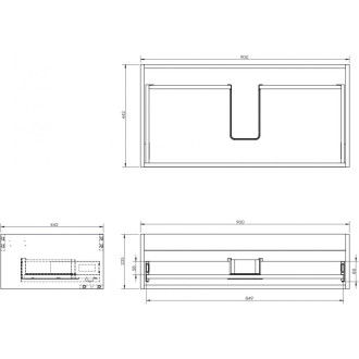 Korpus umývadlovej skrinky Mexen Box-A 90 cm, 1 zásuvka, matne šedá - 91AX0-0900-235-1-62