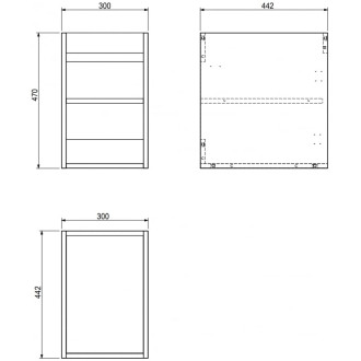 Korpus umývadlovej skrinky Mexen Box-A 30 cm, orech - 91AX1-0300-470-1-86