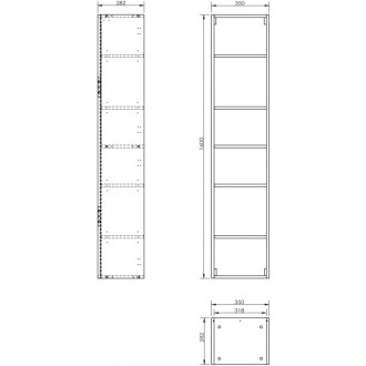Teleso kúpeľňového stĺpu Mexen Box-A 35 cm, matný grafit - 91AX1-1600-300-1-66
