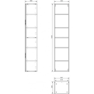 Teleso kúpeľňového stĺpu Mexen Box-A 35 cm, orech - 91AX1-1600-300-1-86
