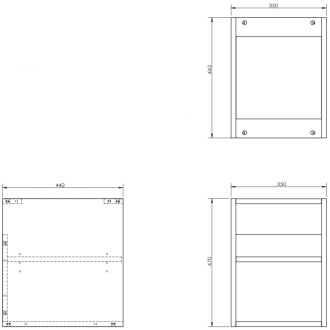Mexen Box-A otvorená skrinka s policou 35 cm, grafit matný - 91AX2-0350-470-0-66
