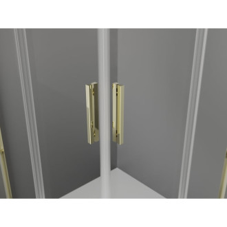 Mexen Exo štvorcový posuvný sprchovací kút 70 x 70 cm, priehľadný, zlatý - 8111-070-070-50-00