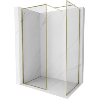 Mexen Kioto-F Sprchová zástena s rámom 180 x 70 cm, 8 mm priehľadná, zlatá - 800-180-202-04-50-070
