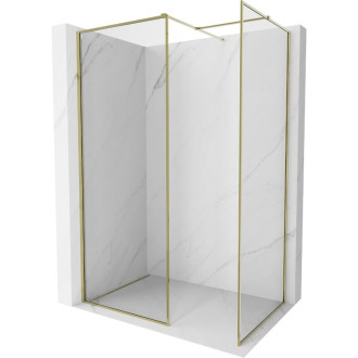 Mexen Kioto-F Sprchová zástena s rámom 110 x 90 cm, 8 mm priehľadná, zlatá - 800-110-202-04-50-090