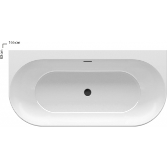 Ravak Vaňa FREEDOM W 1660x800 snowwhite/black voľne stojaci XC00100027