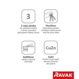 Ravak TD F 012.20 Umývadlová stojanková bez výpuste, black X070148