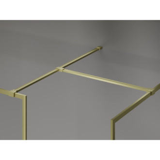 Mexen Kioto-F Sprchová zástena s rámom 180 x 90 cm, 8 mm priehľadná, kartáčované zlato - 800-180-202-04-55-090