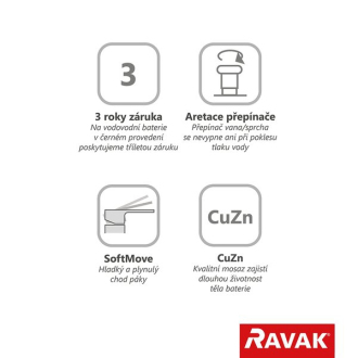 Ravak TD F 022.20 Vaňová nástenná, black X070152
