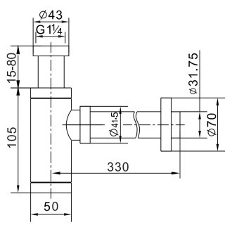 Umyvadlové čtvercové umyvadlo Mexen s půlsifonem a keramickou zátkou click-clack, s přepadem, černé - 7992060-75