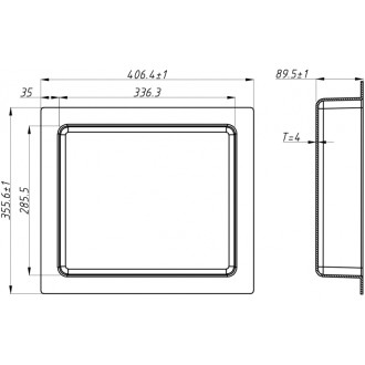 Mexen X-Wall-S SMC zapuštěná police s přírubou 35,5 x 40,7 cm, bílá - 1901354109