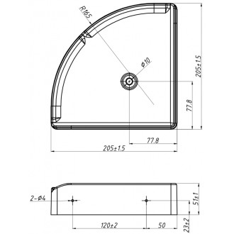 Rohová nástěnná police Mexen X-Wall-S SMC 20,5 x 20,5 cm, bílá - 1901202005