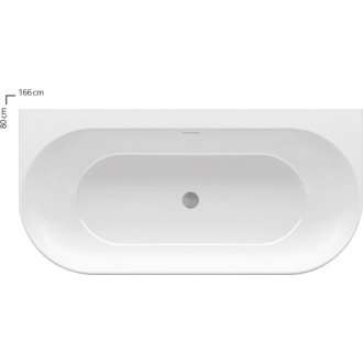 Ravak Vaňa FREEDOM W 1660x800 snowwhite/black overflow voľne stojaci XC00100033