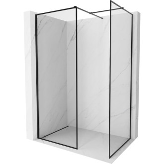 Mexen Kioto-F Sprchová zástena s rámom 150 x 110 cm, 8 mm priehľadná, čierna - 800-150-202-04-70-110