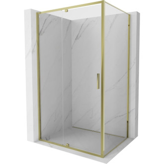 Sprchovací kút Mexen Exo s výklopným mechanizmom 110 x 90 cm, priehľadný, zlatý - 819-110-090-50-00