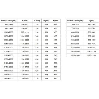 Sprchovací kút Mexen Exo s výklopným mechanizmom 120 x 90 cm, priehľadný, zlatý - 819-120-090-50-00