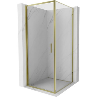 Sprchovací kút Mexen Exo s výklopným mechanizmom 70 x 70 cm, priehľadný, zlatý - 817-070-070-50-00