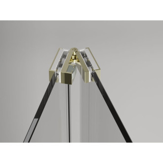 Skladací sprchovací kút Mexen Exo 75 x 95 cm, priehľadný, zlatý - 816-075-095-50-00