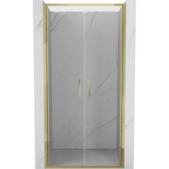Sprchové dvere Mexen Exo s dvojitými pántami 80 cm, priehľadné, zlaté - 814-080-000-50-00