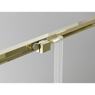 Posuvné sprchové dvere Mexen Exo 130 cm, priehľadné, zlaté - 8151-130-000-50-00