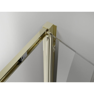 Sprchové skladacie dvere Mexen Exo 80 cm, priehľadné, zlaté - 816-080-000-50-00