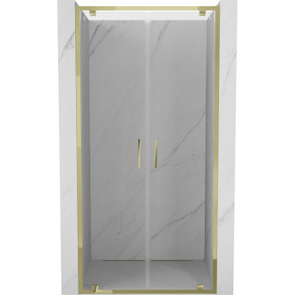 Sprchové dvere Mexen Exo s dvojitými pántami 80 cm, priehľadné, zlaté - 8182-080-000-50-00