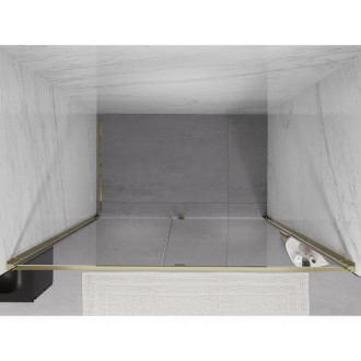 Sprchové dvere Mexen Exo s otočnými ramenami 145 cm, priehľadné, zlaté - 819-145-000-50-00