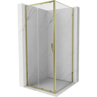 Mexen Exo posuvný sprchovací kút 95 x 95 cm, priehľadný, zlatý - 8151-095-095-50-00