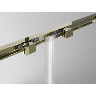 Posuvný sprchovací kút Mexen Exo 95 x 100 cm, priehľadný, zlatý - 8151-095-100-50-00