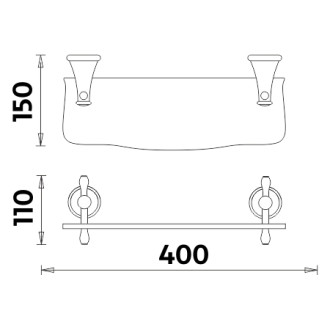 NIMCO LADA LA19091UK-40-65 polička 40cm bílý umělý kámen - Staromosaz
