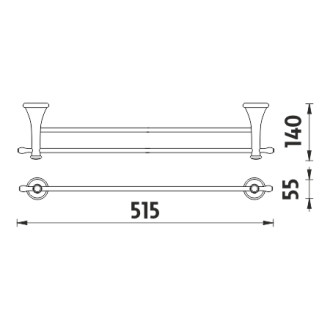 NIMCO LADA LA19046D-65 dvojitý držák ručníků - Staromosaz