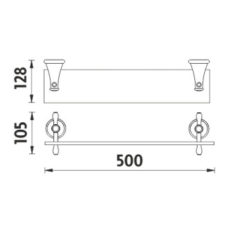 NIMCO LADA LA19091-80 polička 50cm čiré sklo - Staroměď