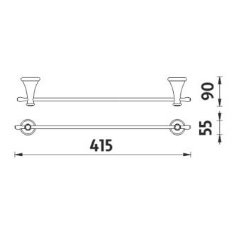 NIMCO LADA LA19035-80 držák ručníku jednoduchý - Staroměď