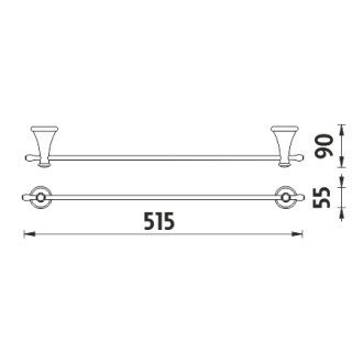NIMCO LADA LA19046-80 držák ručníku jednoduchý - Staroměď