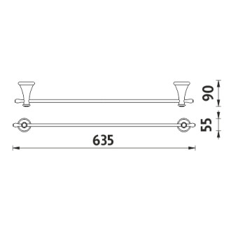 NIMCO LADA LA19061-80 držák ručníku jednoduchý - Staroměď