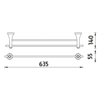 NIMCO LADA LA19061D-80 dvojitý držák ručníků - Staroměď