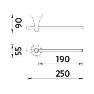 NIMCO LADA LA19060-80 držák ručníku - Staroměď