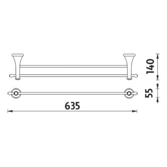 NIMCO LADA LA19061D-26 dvojitý držák ručníků - Chrom