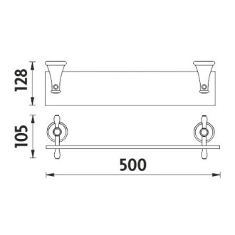 NIMCO LADA LA19091-26 polička 50cm čiré sklo - Chrom