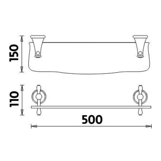 NIMCO LADA LA19091UK-50-26 polička 50cm bílý umělý kámen - Chrom