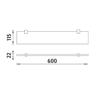 NIMCO BORMO  BR 11091B-60-26 police bez ohrádky 60 cm, sklo matné