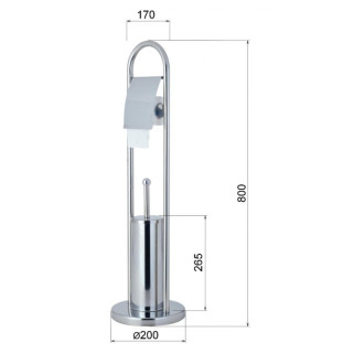 SAMBA stojan s podstavcem, WC štětkou a držákem toaletního papíru, chrom