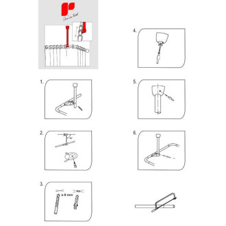 Ridder podpora rohové tyče univerzal hliník/chrom 596000
