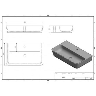 KRUNO 65 umývadlo 65x39cm