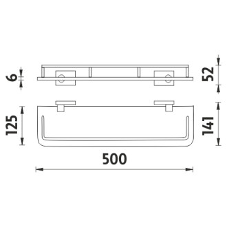 NIMCO KEIRA KE22091AX-50-26 police sklo zakulacené s ohrádkou 50 cm