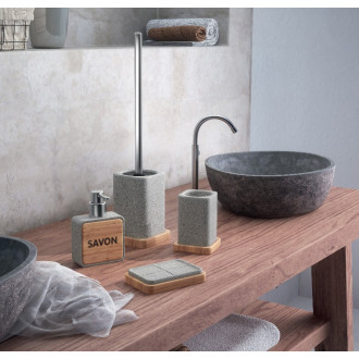 NORA mýdlenka na postavení, šedá/bambus NR11