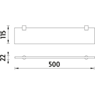 NIMCO BORMO New BR 11091B-50-26 police 50 cm, sklo extra bílé