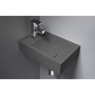 CREST L AR405 betonové umyvadlo včetně výpusti, 40x22 cm, antracit