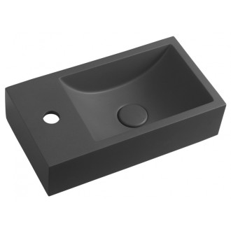 CREST L AR405 betonové umyvadlo včetně výpusti, 40x22 cm, antracit